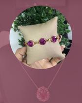 Pulseira com pedra rosa Pulseira com pedra rosa
