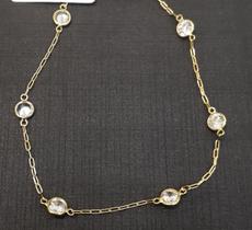 Pulseira Com Pedras Brancas Em Ouro 18k + Nota Fiscal
