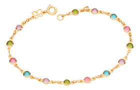 Pulseira Com Pedras Coloridas 19 Cm Ajustá 550667 Pulseira Com Pedras Coloridas 19 Cm Ajustá 550667