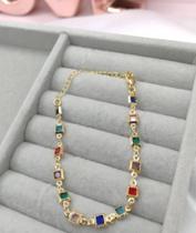 Pulseira Com Pedras de Zircônia Coloridas