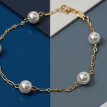 Pulseira com pérolas - banhado a ouro Pulseira com pérolas - banhado a ouro