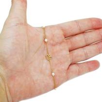 Pulseira Com Perolas E Coroa Em Ouro 18k Infantil CrianÃa