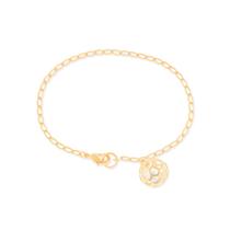 Pulseira com pingente bola folheada BRANCO 551730 Rommanel