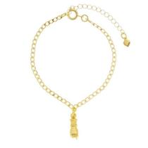 Pulseira Com Pingente de Figa Infantil Banhada a Ouro