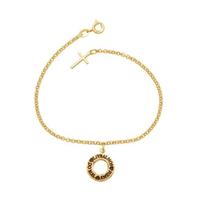 Pulseira Com Pingente Livrai-no do Mal Folheado a Ouro 18k