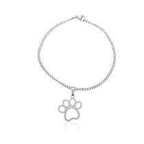 Pulseira com pingente pata pet de aço