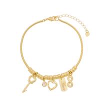 Pulseira com pingentes coração chave e infinito Pulseira com pingentes coração chave e infinito