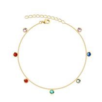 Pulseira Com Pontos De Luz Coloridos Folheada A Ouro Pulseira Com Pontos De Luz Coloridos Folheada A Ouro