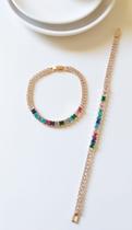 Pulseira Com Zircônias Coloridos e Micro Zircônias Pulseira Com Zircônias Coloridos e Micro Zircônias