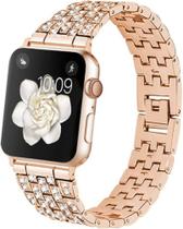 Pulseira Compatível Apple Watch 44mm Dourado Rosê Elos W