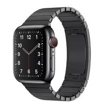 PULSEIRA COMPATIVEL APPLLEE WATCH LUXO 42 Á 45mm EM AÇO INOX PRETO