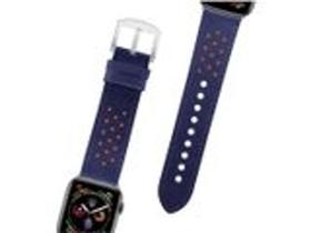 Pulseira compatível c/ Apple Watch Premium WBL40MB Geonav - Couro Azul e Laranja