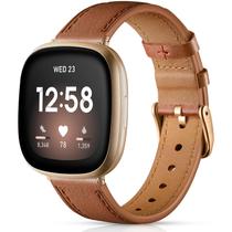Pulseira compatível com couro genuíno Fitbit Sense/Versa 3 Maledan