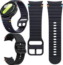 Pulseira Compatível com Samsung Galaxy Watch 4, 5, 6, 7 e FE Galaxy Watch 7 40 e 44 mm Silicone Premium Fivela Metal