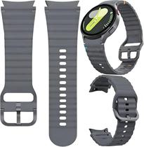 Pulseira Compatível com Samsung Galaxy Watch 4, 5, 6, 7 e FE Galaxy Watch 7 40 e 44 mm Silicone Premium Fivela Metal
