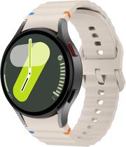 Pulseira Compatível com Samsung Galaxy Watch 4, 5, 6, 7 e FE Galaxy Watch 7 40 e 44 mm Silicone Premium Fivela Metal