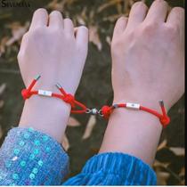 Pulseira Conexão Casal Sol E Lua Magnética Ajustável