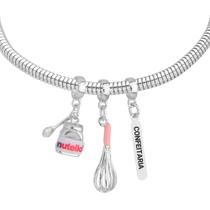 Pulseira Confeitaria Berloque Banhado a Prata 925 Pulseira Confeitaria Berloque Banhado a Prata 925