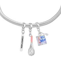 Pulseira Confeitaria Berloque Banhado a Prata 925 Pulseira Confeitaria Berloque Banhado a Prata 925