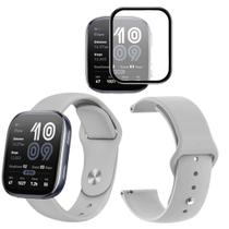 Pulseira confort para Amazfit Bip 6 +pelicula c/ borda preta Pulseira confort para Amazfit Bip 6 +pelicula c/ borda preta