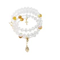 Pulseira Consagração Terço 5 mistérios com cristais e Medalha Nossa Senhora Aparecida Pulseira Consagração Terço 5 mistérios com cristais e Medalha Nossa Senhora Aparecida