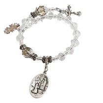 Pulseira Consagração Terço dezena cristal medalhas Nossa Senhora Lourdes Bernadete
