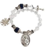 Pulseira Consagração Terço dezena cristal medalhas Santo Antônio São Francisco