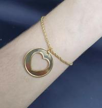 Pulseira Coração 18k Pulseira Baiana 22cm