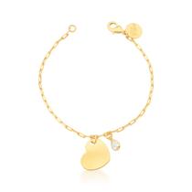 Pulseira Coração Bee Bless banhada à ouro 18 k com pingente de cristal Pulseira Coração Bee Bless banhada à ouro 18 k com pingente de cristal