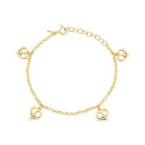 Pulseira Coração de prata 925 com zircônia