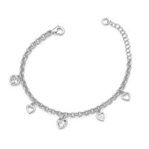 Pulseira Coração e Ponto de Luz - Banhado em Prata 925 Pulseira Coração e Ponto de Luz - Banhado em Prata 925