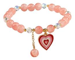 Pulseira Coração Rosa