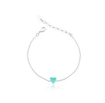 Pulseira Coração Turmalina Fusion Banhada a Ródio Branco - 15 cm + Extensor Pulseira Coração Turmalina Fusion Banhada a Ródio Branco - 15 cm + Extensor