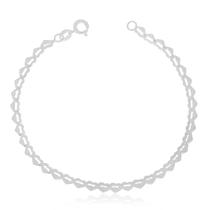 Pulseira Corações Achatados Prata 925
