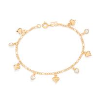 Pulseira corações banhada a ouro BRANCO 552218 Rommanel Pulseira corações banhada a ouro BRANCO 552218 Rommanel