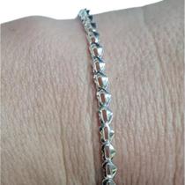 Pulseira Corações Caixa Veludo Presente Prata 925 Legítima Pulseira Corações Caixa Veludo Presente Prata 925 Legítima