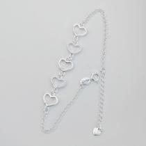 Pulseira Corações Vazados Pontinhos de Luz - Prata Pulseira Corações Vazados Pontinhos de Luz - Prata