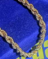 Pulseira Corda Ouro 18 Kilastes 4.00 Gramas 22 Cm 4 mm Oca