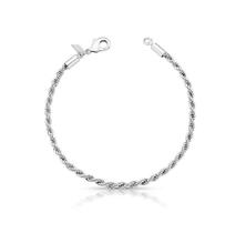 Pulseira Cordão Baiano 3 mm Banhado a Ródio Branco - Joia Elegante