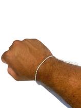 Pulseira Cordão Baiano 3mm 20cm Prata Italiana 925