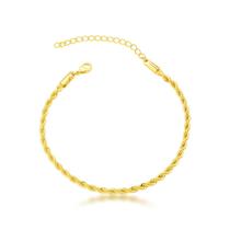 Pulseira Cordão baiano 3mm Banhado a Ouro 18k