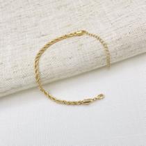 PULSEIRA CORDÃO BAIANO 3mm banhado a ouro 18k