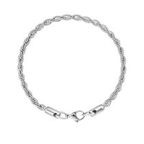 Pulseira Cordão Baiano 4mm Banhada a Prata Pulseira Cordão Baiano 4mm Banhada a Prata