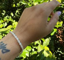 Pulseira Cordão Baiano Banhada a Prata Pulseira Cordão Baiano Banhada a Prata