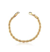 Pulseira Cordão Baiano Banhado a Ouro - 4mm, 18cm + 3cm Extensor