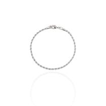 Pulseira Cordão Baiano Banho Ródio Branco