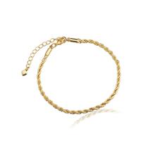 Pulseira Cordão Baiano com Extensor Banhada a Ouro 18k