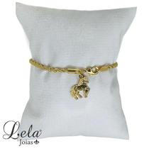 Pulseira cordão baiano com pingente cavalo folheado em ouro 18k Pulseira cordão baiano com pingente cavalo folheado em ouro 18k