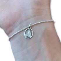 Pulseira Cordão Baiano com Pingente Iemanjá Prata 925 Feminina Legítima Maciça Original Pulseira Cordão Baiano com Pingente Iemanjá Prata 925 Feminina Legítima Maciça Original