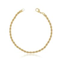 Pulseira Cordão Baiano Fina Semi Joias Banhado Ouro 18k